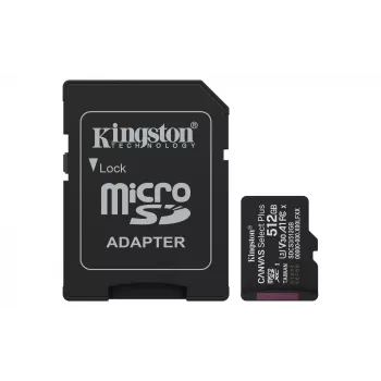 Kingston Technology 512 GB microSDXC Canvas Select Plus Gen3 150 MB/s A1 cartão + adaptador