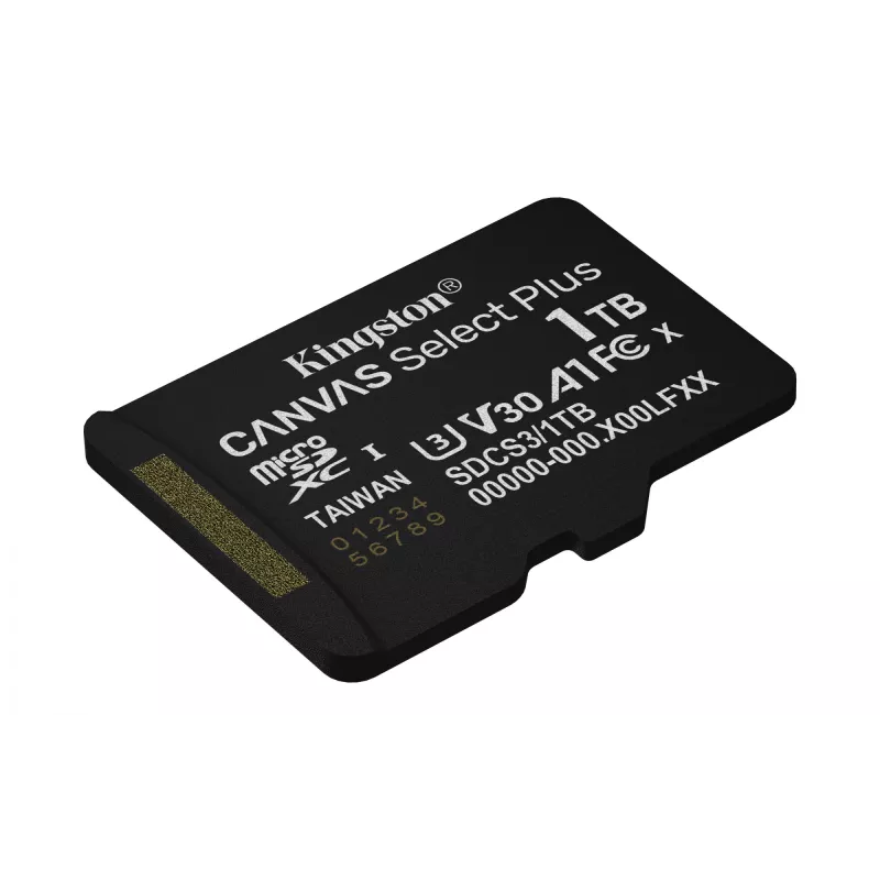 Kingston Technology 1TB microSDXC Canvas Select Plus Gen3 150MB/s A1 cartão + adaptador