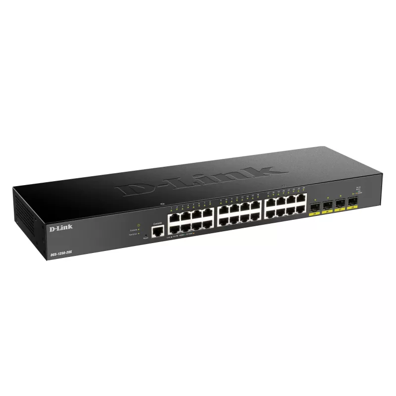 D-Link Switch Smart Managed Gigabit de 24 portas com 4x 10G SFP+, Managed, L3, Gigabit Ethernet (10/100/1000), Full-duplex, Montagem em rack