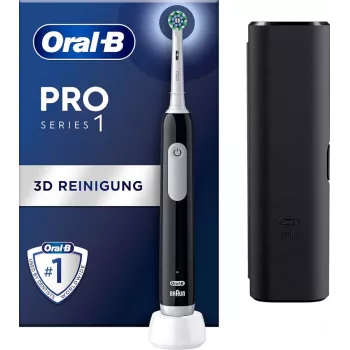 Oral-B Pro 1 Cross Action Escova de dentes rotativa-oscilante para adultos, Preto