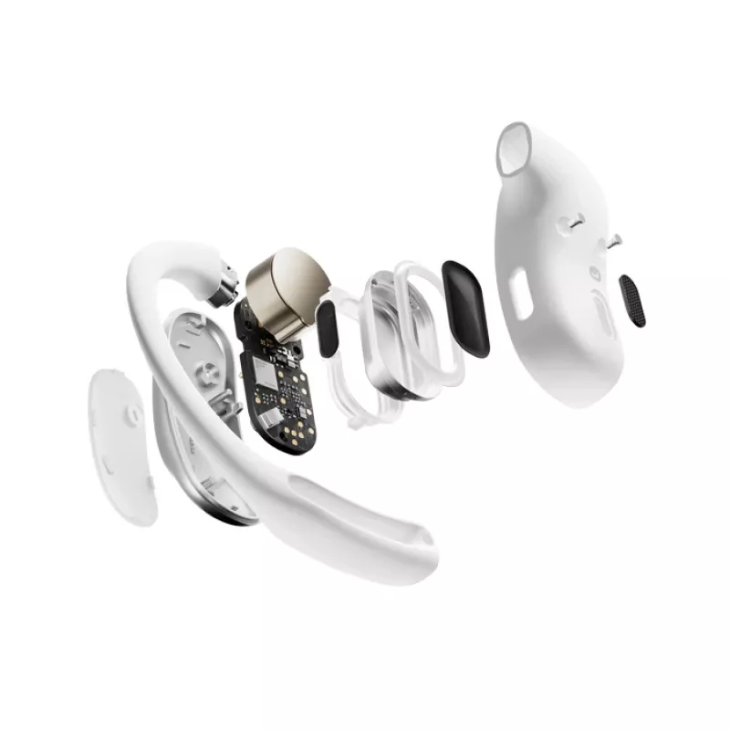 SHOKZ OpenFit Air, Branco, Headset, sem fios, gancho de orelha, chamadas / música / desporto / dia a dia, Bluetooth, Branco