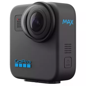 Câmara de ação GoPro MAX 360 (2025) — gravação 360°, 6K Ultra HD, ecrã integrado, Wi‑Fi, GPS, Preto