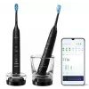 Philips Sonicare DiamondClean 9000 HX9914/54 conjunto de escovas de dentes elétricas sónicas, 2 cabos, 2 cabeças de escova, 4 modos, preto