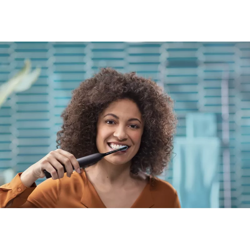 Philips Sonicare DiamondClean 9000 HX9914/54 conjunto de escovas de dentes elétricas sónicas, 2 cabos, 2 cabeças de escova, 4 modos, preto