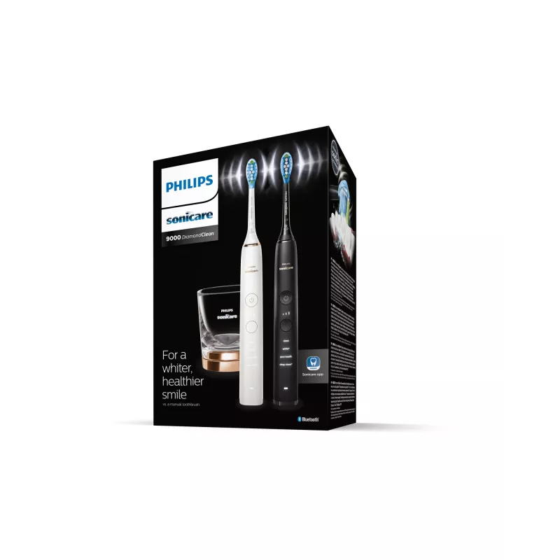 Escova de dentes Philips HX9914/57 DiamondClean 9000 pack de 2 preto/branco