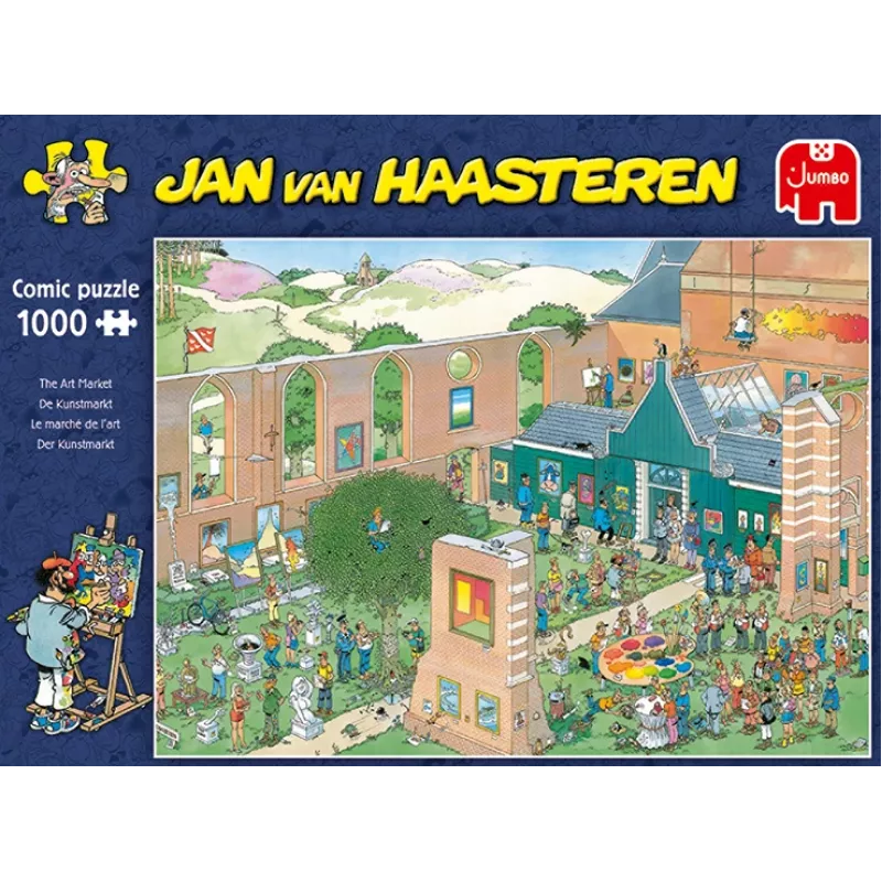 Jan van Haasteren O Mercado de Arte 1000 peças, 1000 unid., Comics, 12 anos