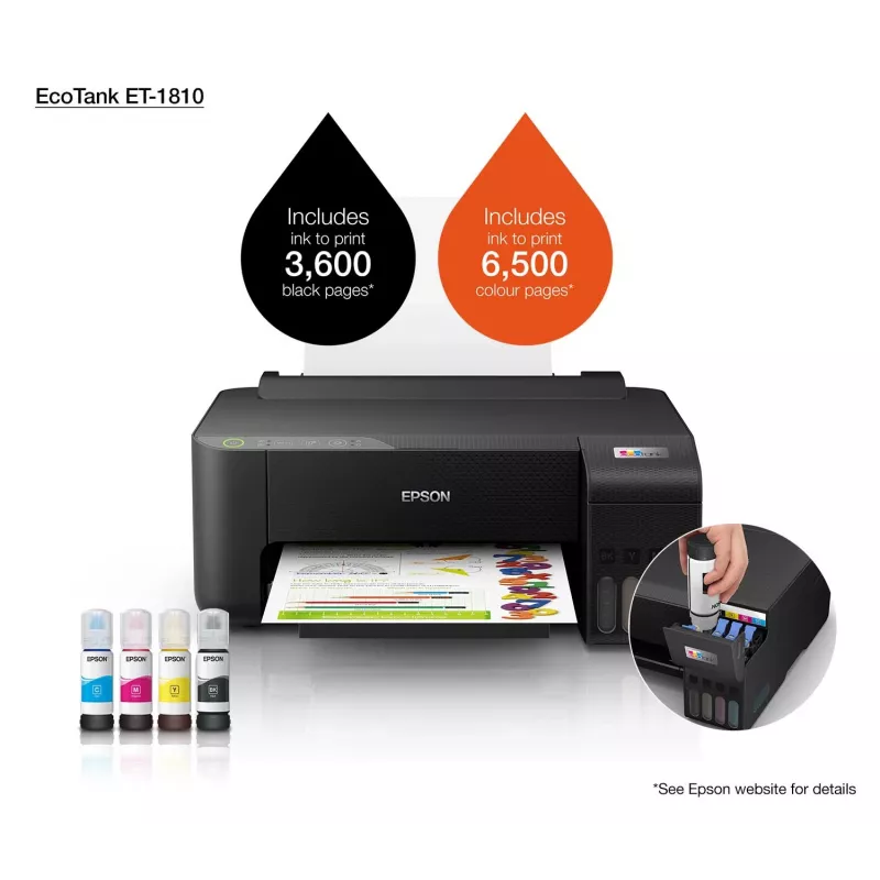 Epson EcoTank ET-1810 impressora jato de tinta cor 5760 x 1440 DPI A4 Wi-Fi