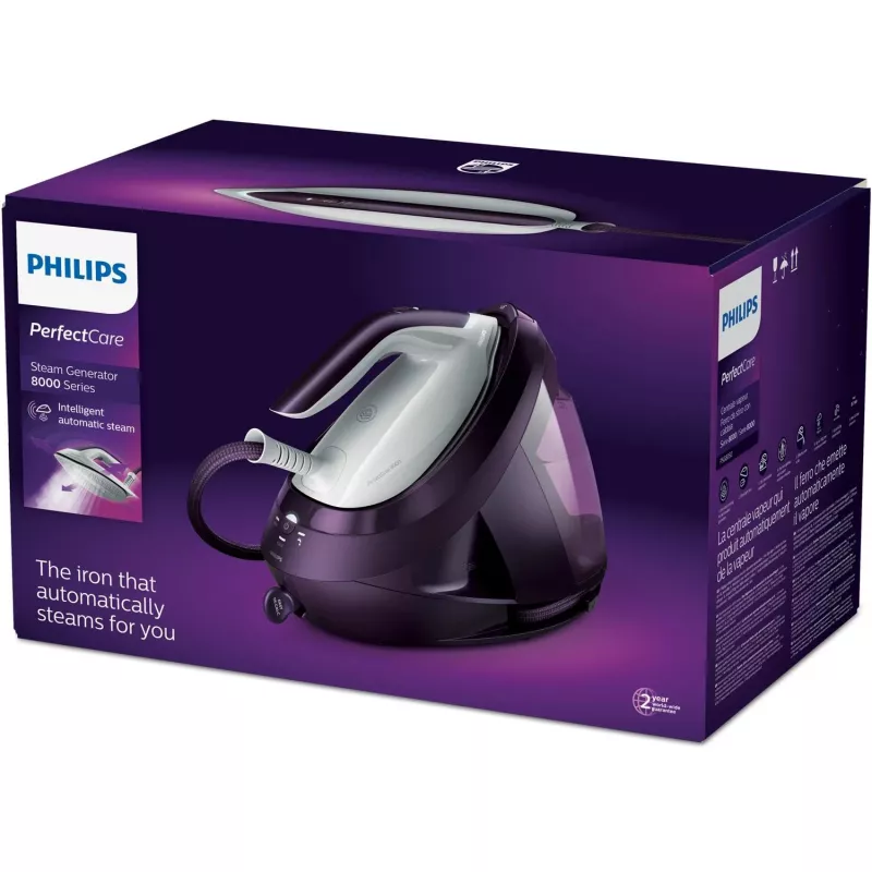 Central de engomar a vapor Philips PerfectCare série 8000 PSG8050/30 — 2700 W, depósito de 1,8 l, 8 bar, vapor constante de 170 g/min