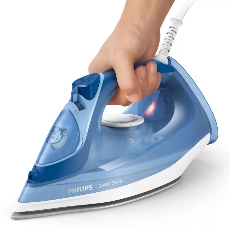 Ferro de engomar a vapor Philips série 3000 DST3031/20 — 2400 W, depósito de água de 0,3 l, base cerâmica, vapor contínuo de 40 g/min