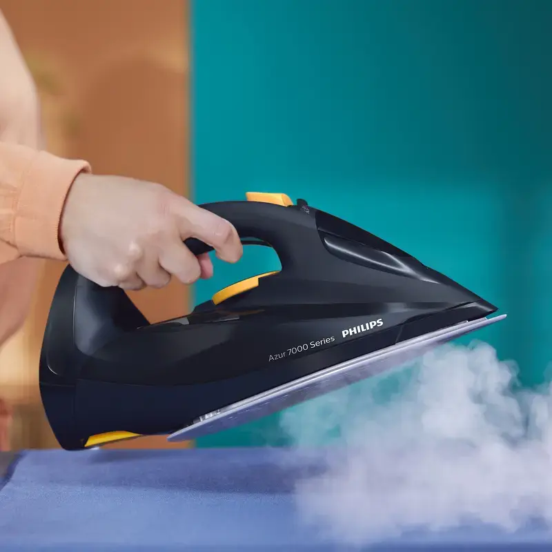 Ferro de engomar a vapor Philips série 7000 DST7060/20 azul/amarelo
