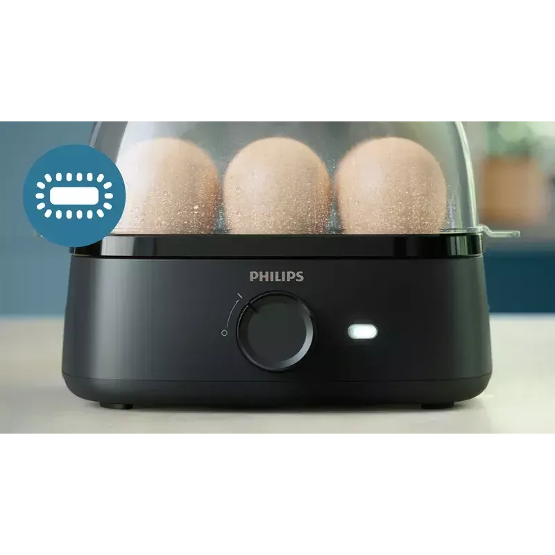 Ovoqueira Philips série 3000 HD9137/90 capacidade para 6 ovos preto