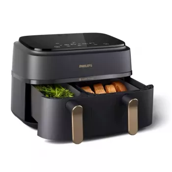 Fritadeira de ar quente Philips série 3000 Dual Basket Airfryer NA352/00 — 9 L, 2750 W, cesto duplo, 8 programas, 40–200 °C