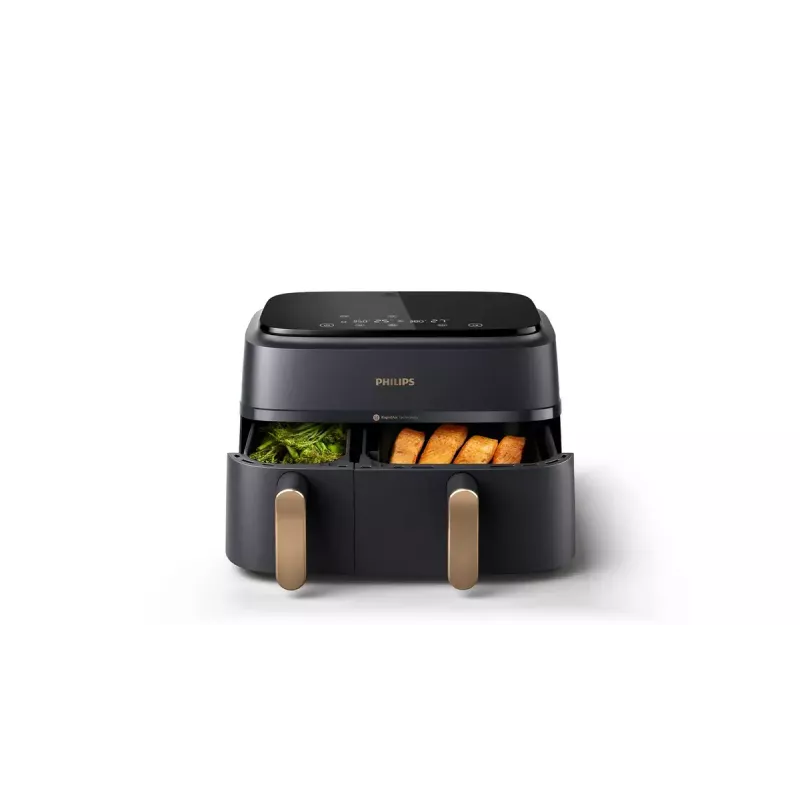 Fritadeira de ar quente Philips série 3000 Dual Basket Airfryer NA352/00 — 9 L, 2750 W, cesto duplo, 8 programas, 40–200 °C