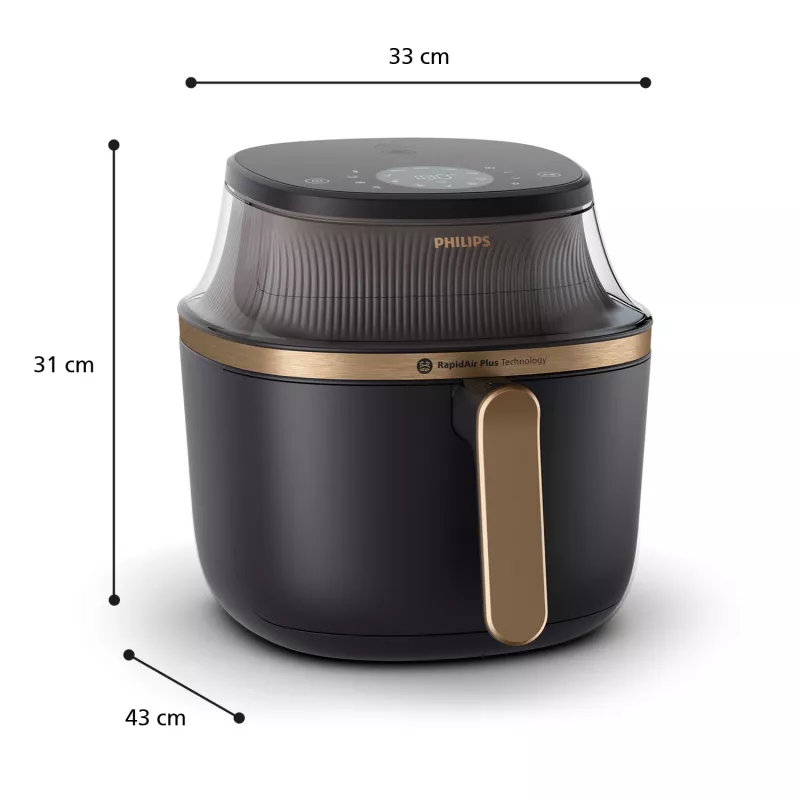 Fritadeira de ar quente Philips série 3000 NA332/00 — 6,2 L, 1700 W, LED tátil, 16 programas