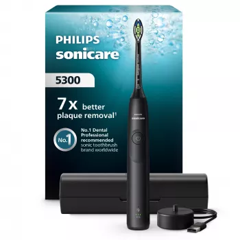 Escova de dentes sónica Philips série 5300 HX7101/02 — sónica, 62 000 movimentos/min., 3 velocidades, temporizador de 2 min., preta
