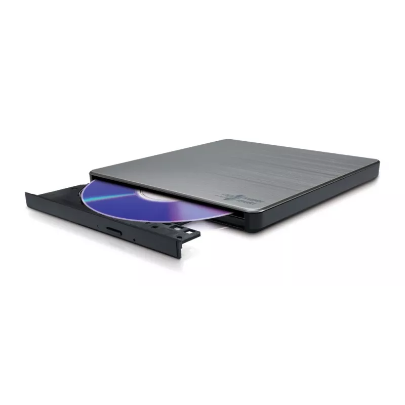 Gravador de DVD portátil slim HITACHI-LG DATA STORAGE GP60NW60 USB 2.0 prateado