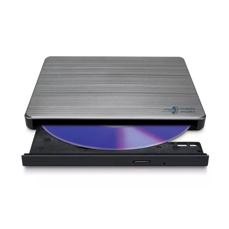 Gravador de DVD portátil slim HITACHI-LG DATA STORAGE GP60NW60 USB 2.0 prateado