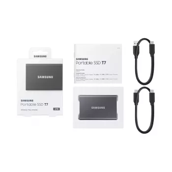 SSD portátil Samsung T7 2 TB USB Type-C 3.2 Gen 2 (3.1 Gen 2) cinzento