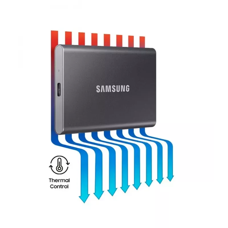 SSD portátil Samsung T7 2 TB USB Type-C 3.2 Gen 2 (3.1 Gen 2) cinzento