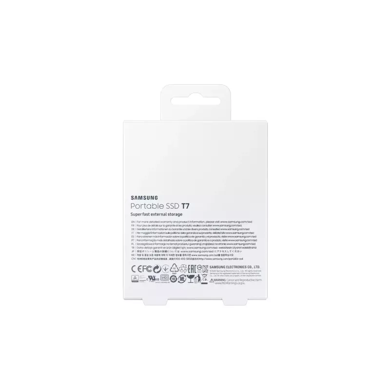 SSD externo Samsung T7 Portable 1 TB, USB-C 3.2 Gen 2, NVMe, encriptação de hardware AES-256, azul