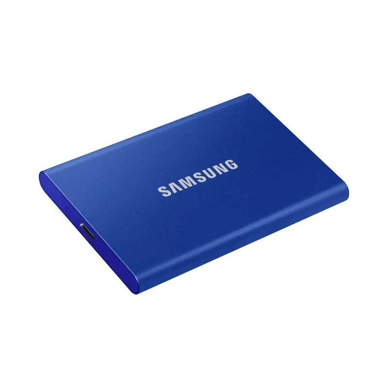 SSD externo Samsung T7 Portable 1 TB, USB-C 3.2 Gen 2, NVMe, encriptação de hardware AES-256, azul