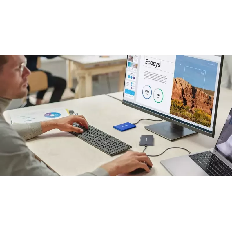 SSD portátil Samsung T7 1 TB USB Type-C 3.2 Gen 2 (3.1 Gen 2) cinzento