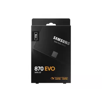 SSD 2,5 polegadas Samsung 870 EVO 1000 GB — SATA III, leitura 560 MB/s, escrita 530 MB/s, preto