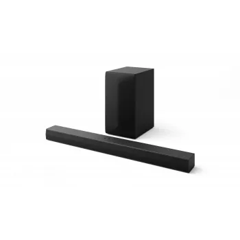 Soundbar LG S60T 3.1ch, 340W RMS, subwoofer sem fios, Bluetooth 5.3, HDMI ARC, entrada ótica, USB, preto