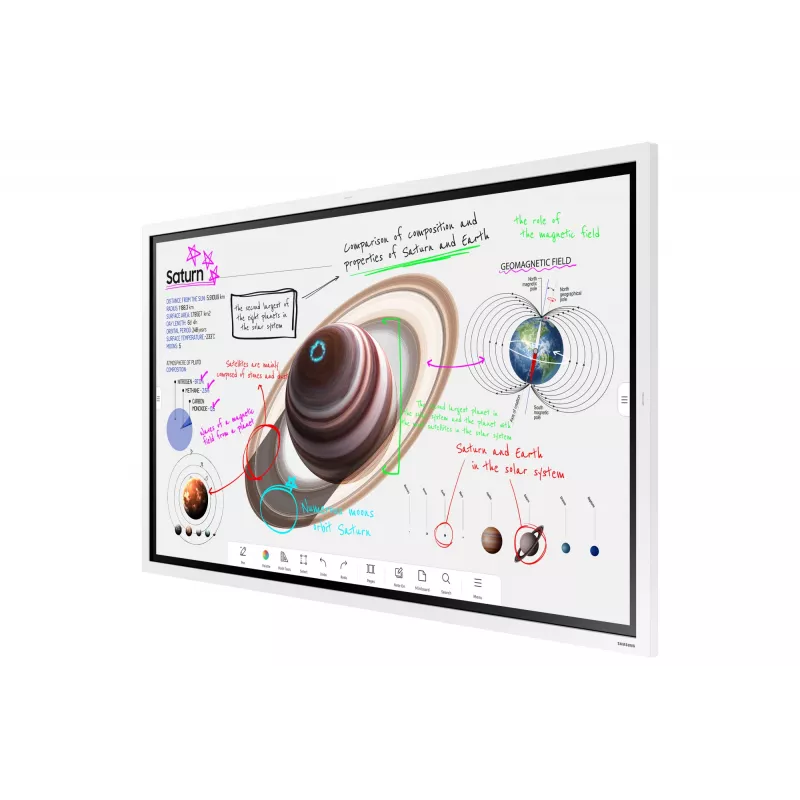 Samsung WM65B quadro interativo 165,1 cm (65 polegadas) 3840 x 2160 píxeis ecrã tátil cinzento, branco