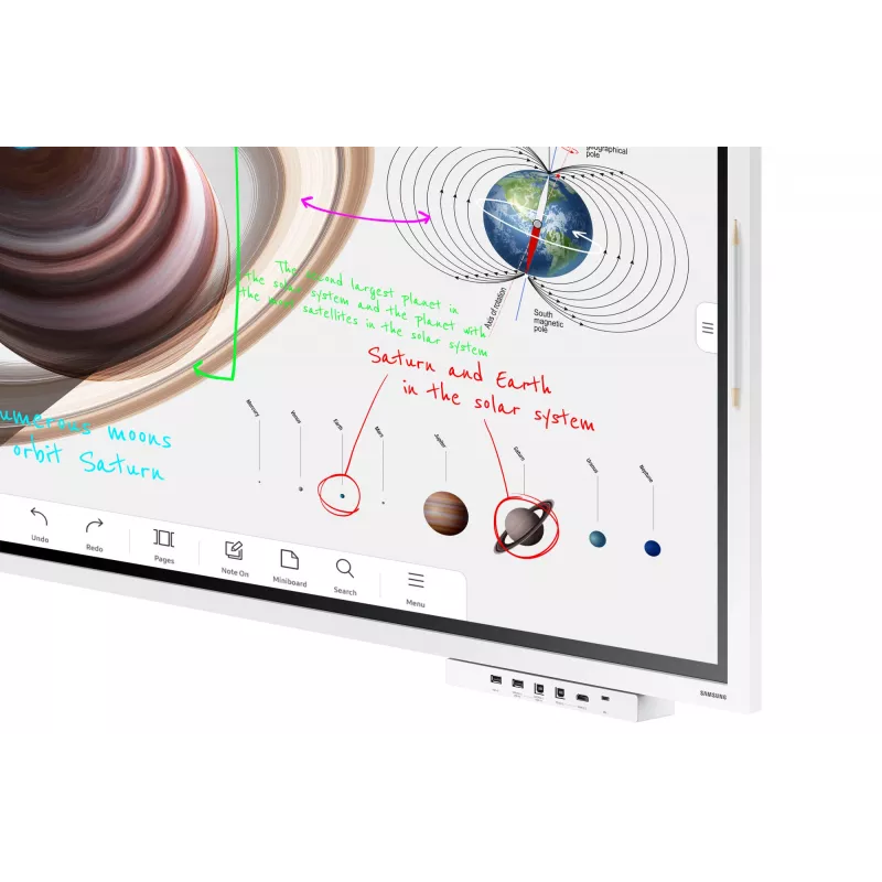 Samsung WM65B quadro interativo 165,1 cm (65 polegadas) 3840 x 2160 píxeis ecrã tátil cinzento, branco