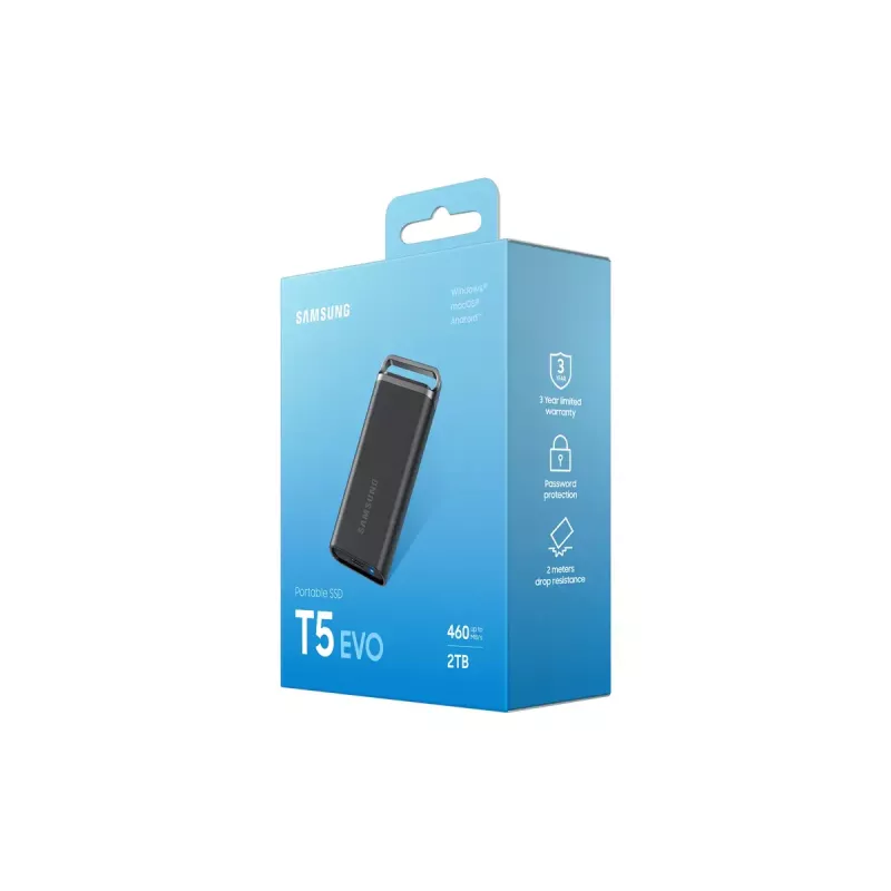 Unidade SSD Samsung 2TB portátil USB 3.2 Gen 1 MU-PH2T0S
