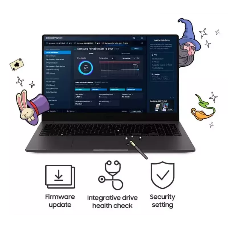 Unidade SSD Samsung 2TB portátil USB 3.2 Gen 1 MU-PH2T0S