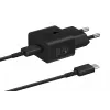 Carregador Samsung EP-T2510 25W USB‑C interior carregamento rápido, preto, cabo de 1 m