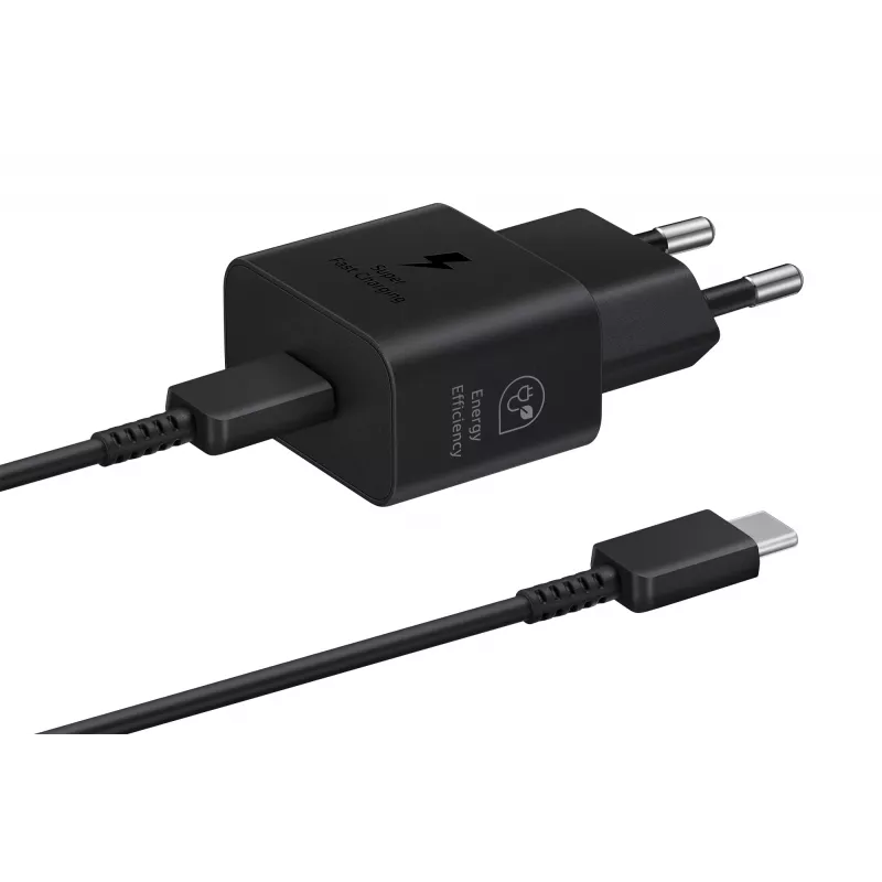 Carregador Samsung EP-T2510 25W USB‑C interior carregamento rápido, preto, cabo de 1 m