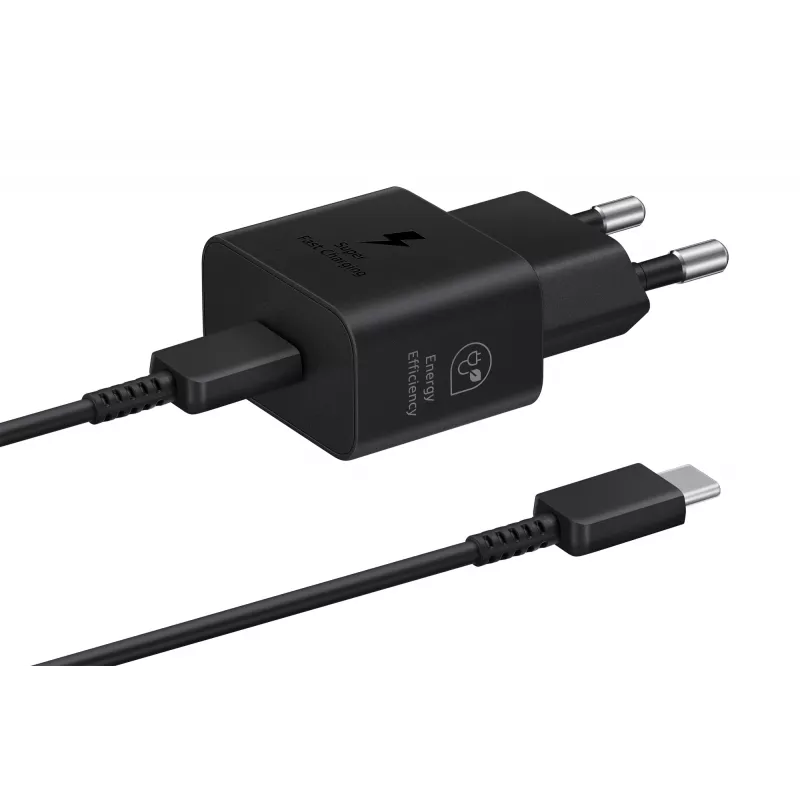 Carregador Samsung EP-T2510 25W USB‑C interior carregamento rápido, preto, cabo de 1 m