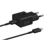 Carregador Samsung EP-T2510 25W USB‑C interior carregamento rápido, preto, cabo de 1 m
