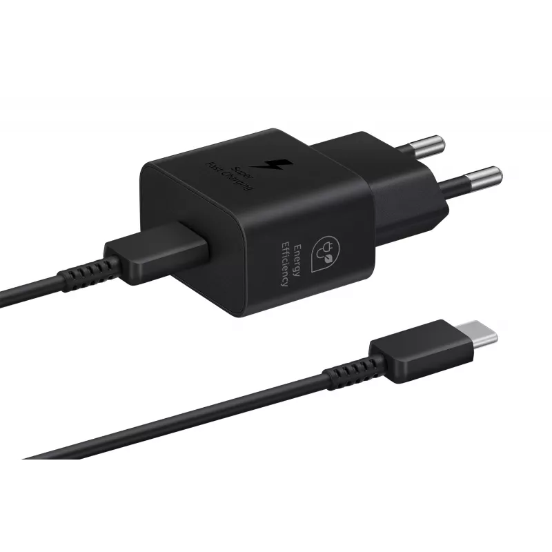 Carregador Samsung EP-T2510 25W USB‑C interior carregamento rápido, preto, cabo de 1 m