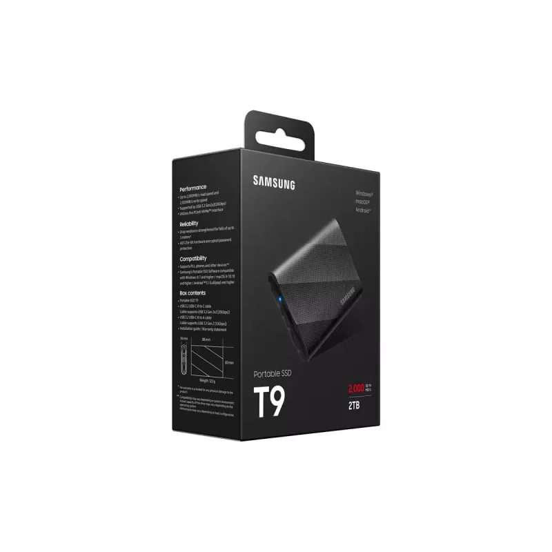 Samsung MU-PG2T0B 2 TB USB Type-C USB 3.2 Gen 2x2 preto
