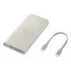 Powerbank Samsung EB-U2510XUEGEU 10000 mAh, PD 3.0 25W, entrada e saída USB-C, carregamento sem fios, saída para 3 dispositivos, bege