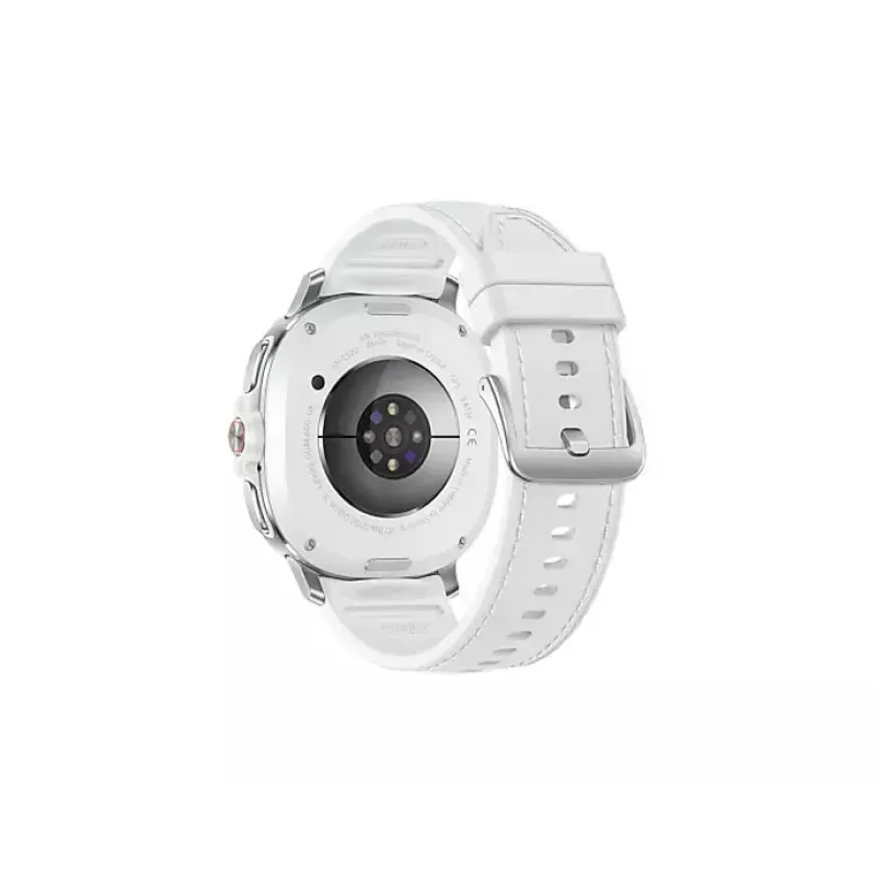 Smartwatch Samsung Galaxy Watch 8 Classic 46 mm — 1,3 polegadas AMOLED, 438×438, 64 GB, Wi-Fi, GPS, caixa prata, bracelete branca