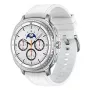 Smartwatch Samsung Galaxy Watch 8 Classic 46 mm — 1,3 polegadas AMOLED, 438×438, 64 GB, Wi-Fi, GPS, caixa prata, bracelete branca