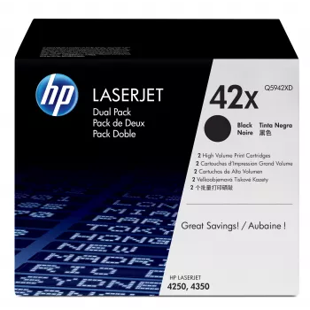 HP 42X Pack de 2 toners originais LaserJet pretos de alto rendimento