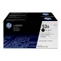 HP 53X Pack de 2 toners originais LaserJet de alto rendimento Preto