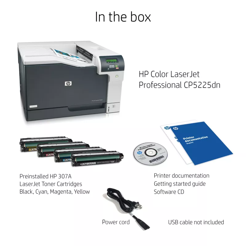 HP Color LaserJet Professional CP5225dn Impressora, Laser, Cor, 600 x 600 DPI, A3, 20 páginas/min, Impressão frente e verso