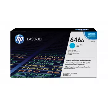 Toner original HP 646A LaserJet ciano, 12500 páginas, ciano, 1 unid.