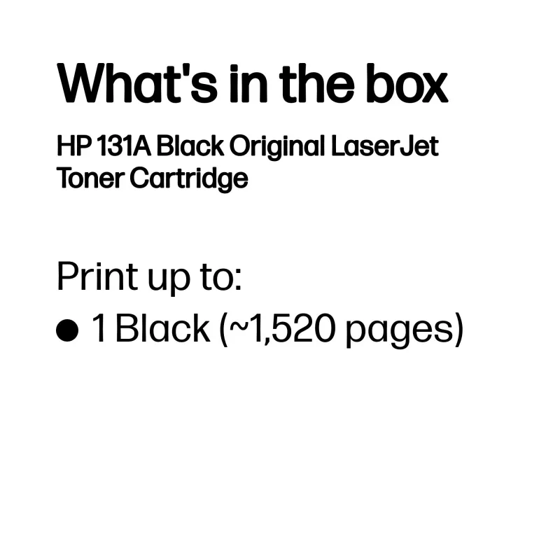 Toner HP Cartridge N.º 131A preto CF210A 1500 páginas