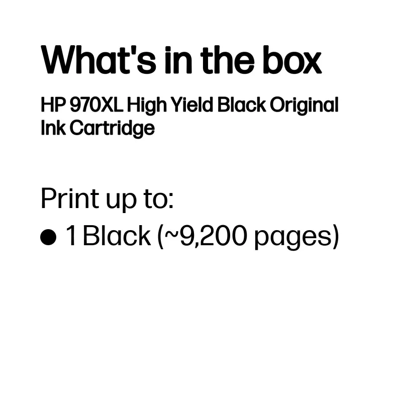 Tinteiro original HP 970XL preto de alto rendimento, preto, 1 unid., 9200 páginas