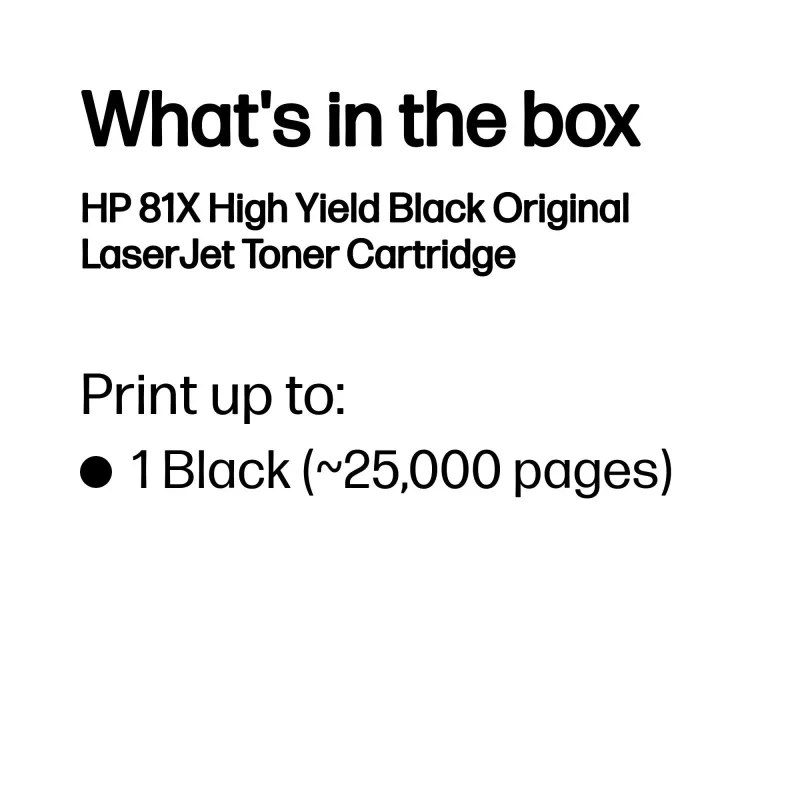 Toner original HP 81X LaserJet preto de alto rendimento, 25000 páginas, preto, 1 unid.