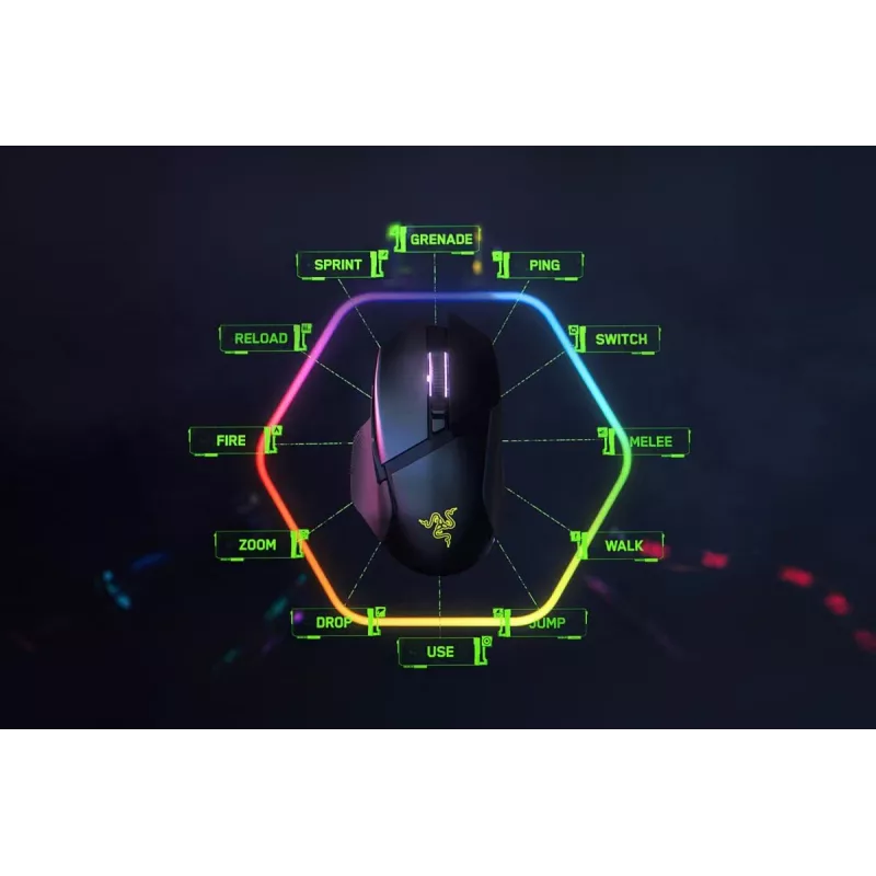 RAZER Basilisk V3 Pro – Rato gaming sem fios personalizável com roda de inclinação Razer HyperScroll