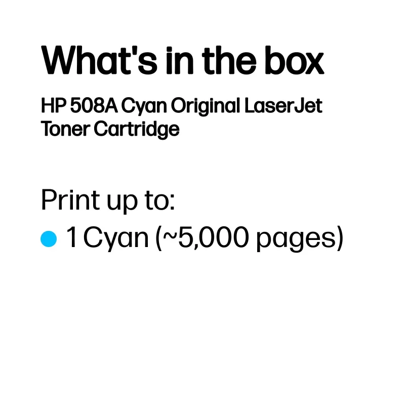 Toner original HP 508A ciano LaserJet, 5000 páginas, ciano, 1 unid.